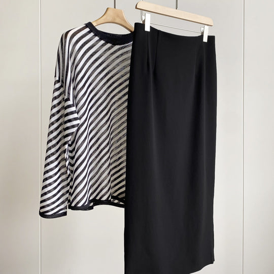 Damen Eleganter Maxirock aus hochwertigem fließendem Material Shop Nory