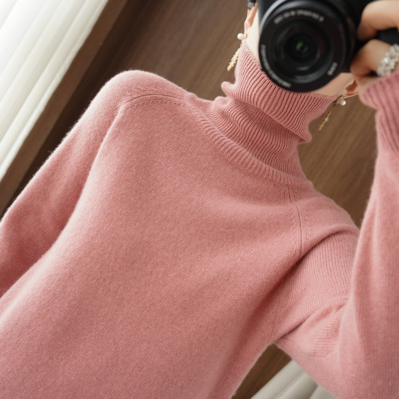 Damen Rollkragenpullover aus weichem Wollmix mit verlängerten Bündchen Shop Nory