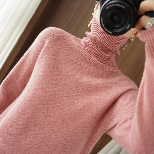Damen Rollkragenpullover aus weichem Wollmix mit verlängerten Bündchen Shop Nory