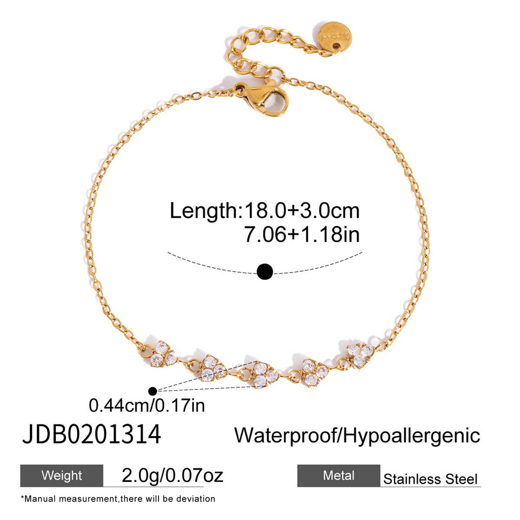 Damen Armband mit eleganten Kristallverzierungen und hypoallergenem Edelstahl Shop Nory