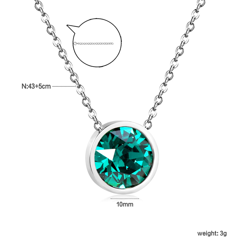 Damen Halskette mit funkelndem Kristallanhänger und eleganter Gliederkette Shop Nory
