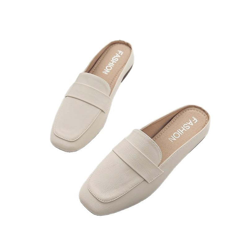 Damen elegante Slipper mit modischem Ledermuster