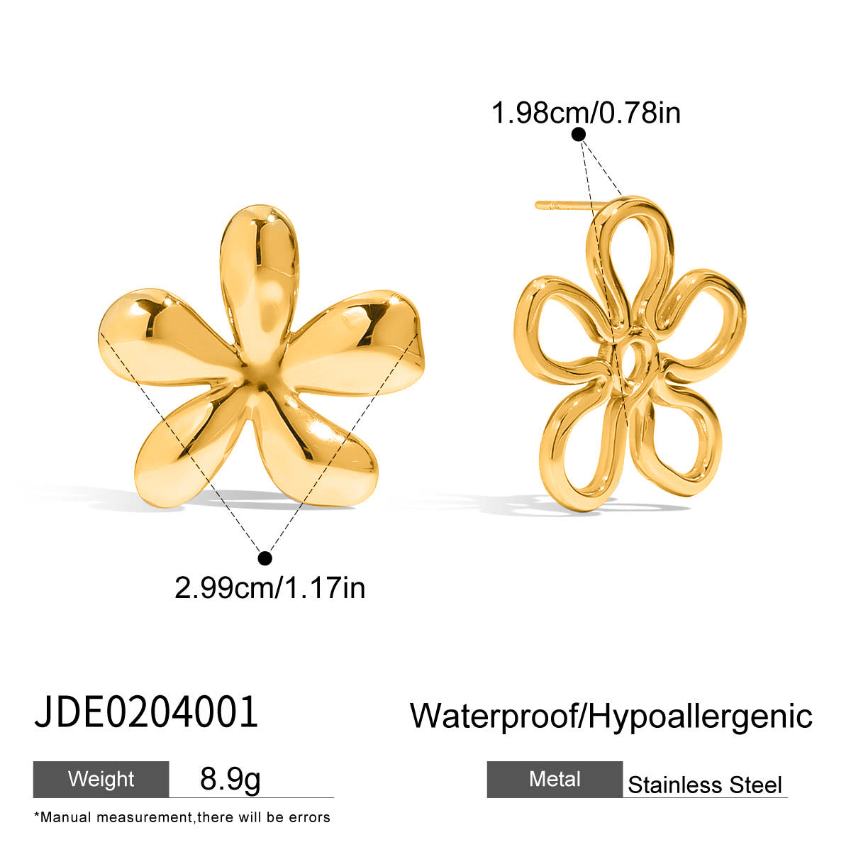 Damen Ohrhänger in elegantem Blumen-Design aus hypoallergenem Edelstahl Shop Nory