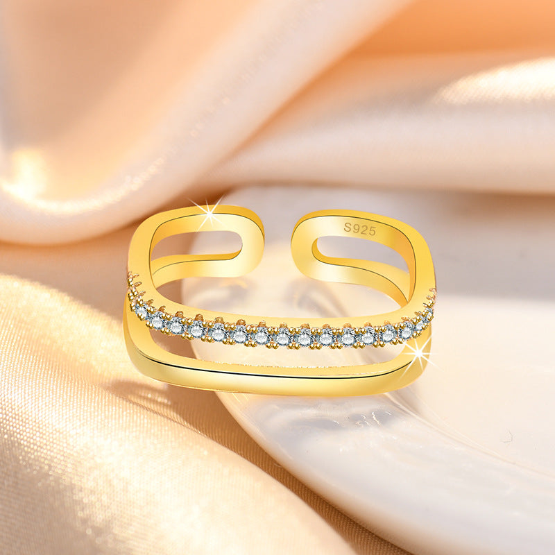 Damenring mit schickem Zirkonia-Besatz und elegantem Design Shop Nory