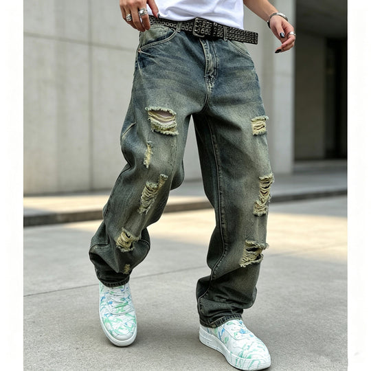 Herren Lässige Ripped Jeans Shop Nory