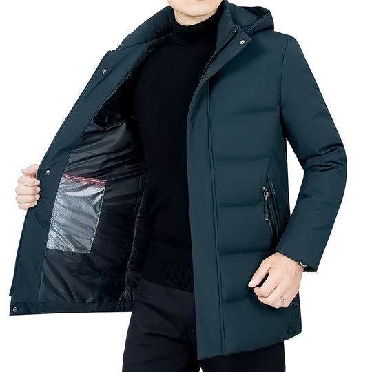 Herren Thermo-Winterkurzmantel mit luxuriösem Kunstfell-Innenfutter und Stehkragen Shop Nory