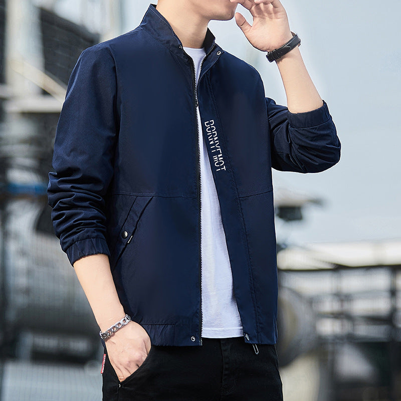 Herren Leichter Urbaner Tech-Blouson mit Nanobeschichtung, Stehkragen und verdeckten Reißverschlusstaschen Shop Nory