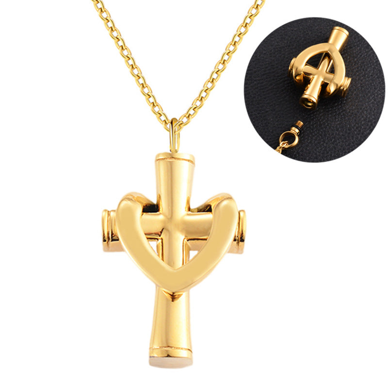 Damen Herz-Kreuz Anhänger mit Gliederkette Shop Nory