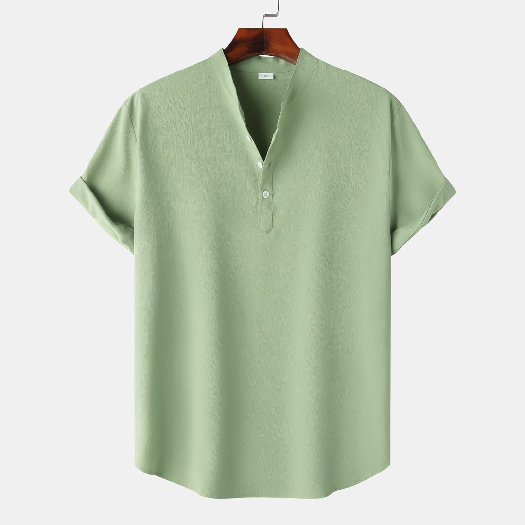 Herren Kurzarmhemd mit modernem Henley-Design und funktionalen Knöpfen Shopnory