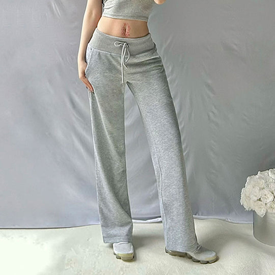 Damen nan weite Sweatpants mit hohem Komfortbund, Kordelzug und aufgesetzten Taschen Shop Nory