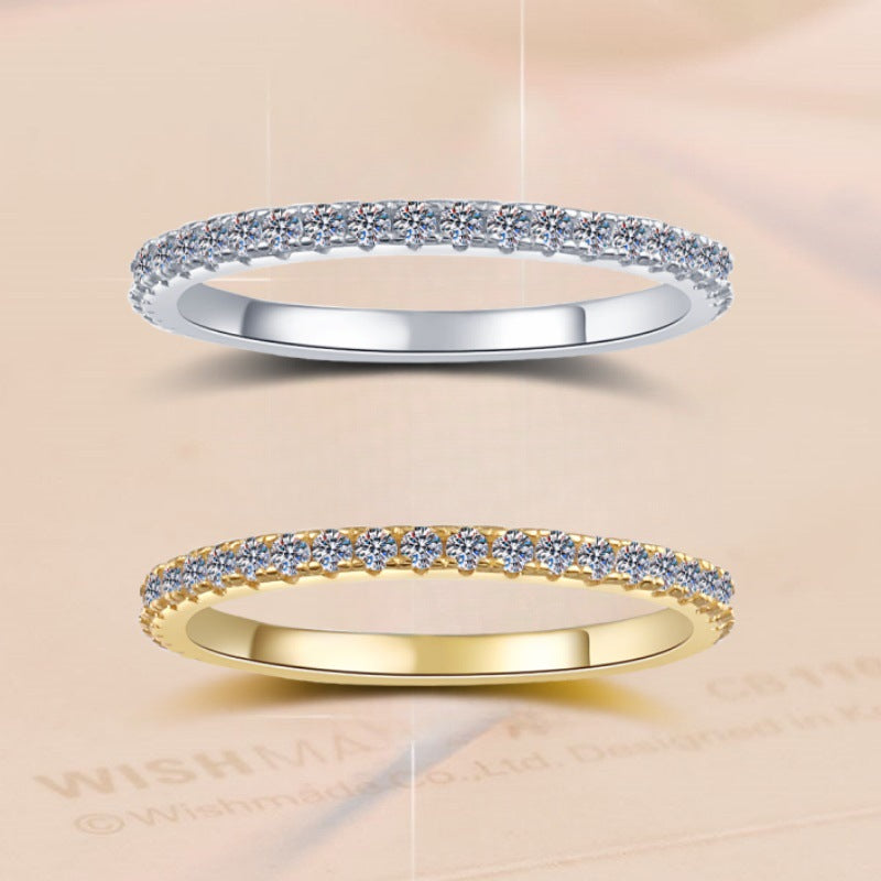 Damen Zarter Bandring mit funkelndem Zirkonia-Besatz Shop Nory