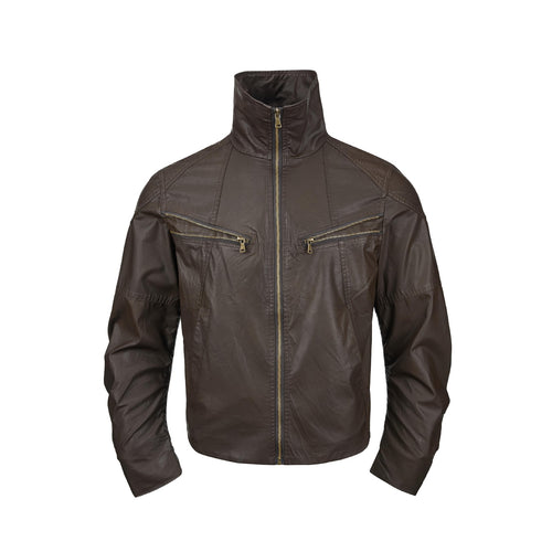 Herren Lederoptik‑Blouson mit hohem Stehkragen und Reißverschluss‑Brusttaschen Shop Nory