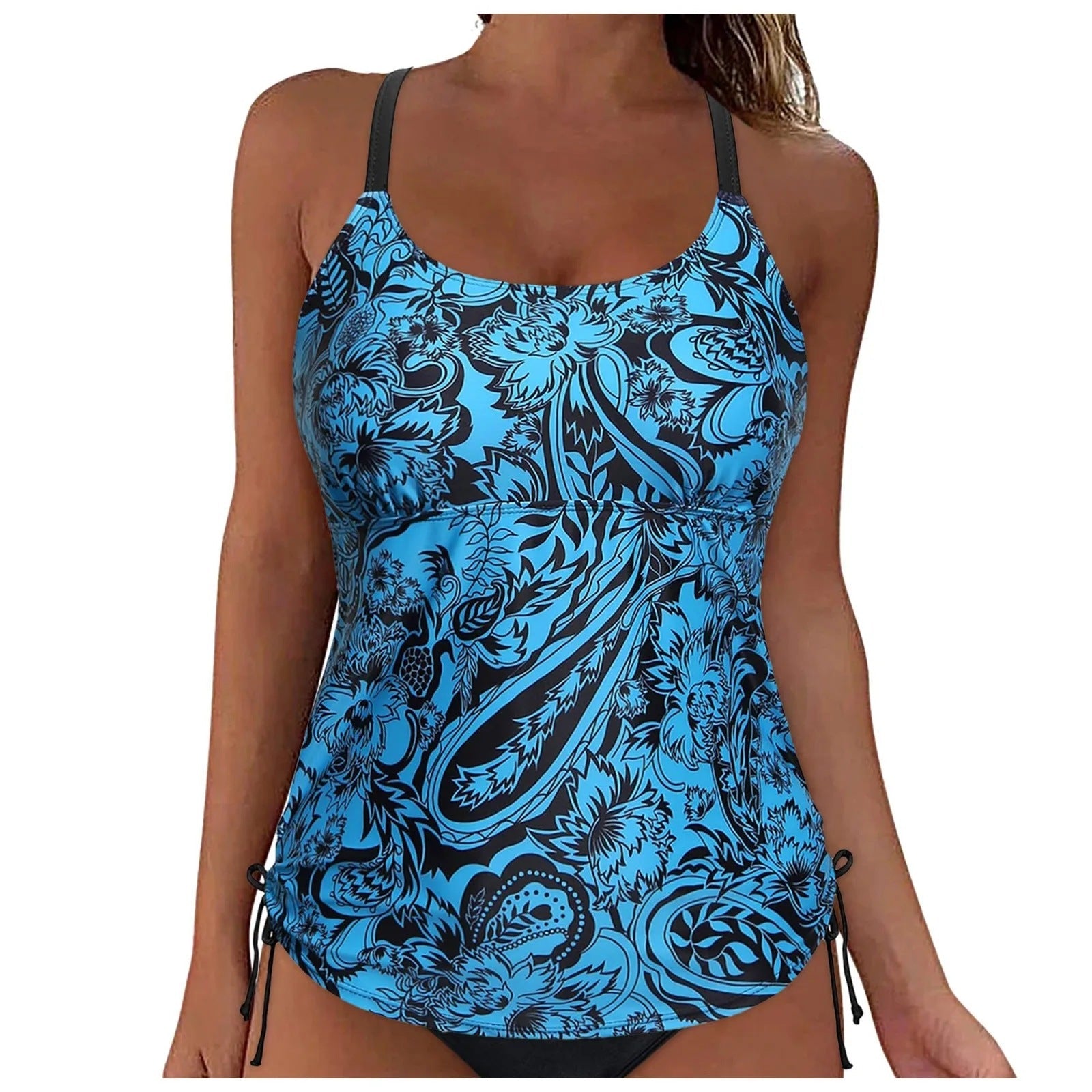 Damen lässiges Tankini-Oberteil mit Schnürung