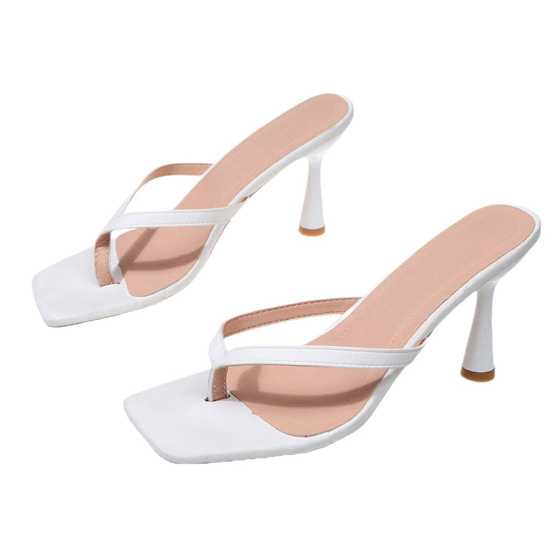 Damen elegante Zehentrenner-Sandalen mit feinen Riemchen und stilvollem Blockabsatz