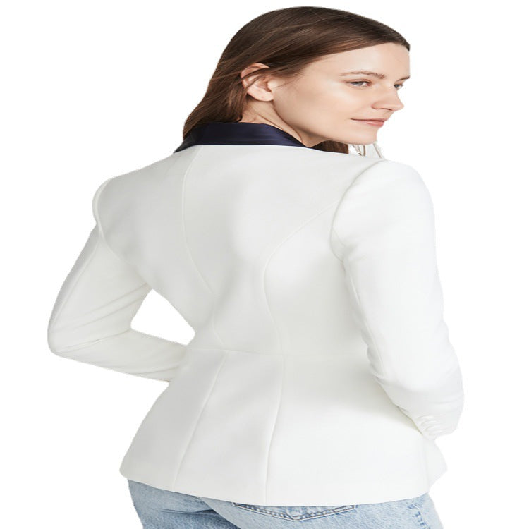 Damen Taillierter Smoking‑Blazer mit satiniertem Schalkragen und Ein‑Knopf‑Front Shop Nory