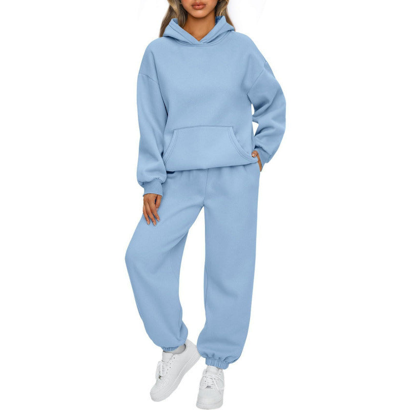Damen nan Oversize Kapuzenpullover und Fleece Jogginghose Set mit Kängurutasche Shop Nory