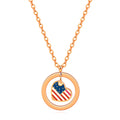 Damen Halskette mit herzförmigem Anhänger und patriotischem Design Shop Nory