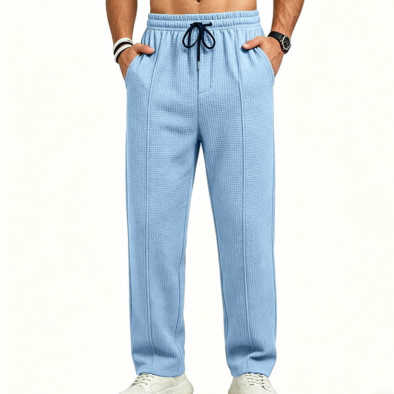 Herren Texturierte Relax-Fit Jogginghose mit Bügelfalte und Kordelzug Shop Nory