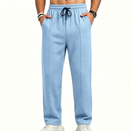 Herren Texturierte Relax-Fit Jogginghose mit Bügelfalte und Kordelzug Shop Nory