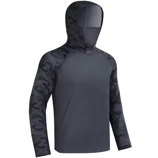 Herren Sportliches Funktionsshirt mit Kapuze und Gesichtsschutz