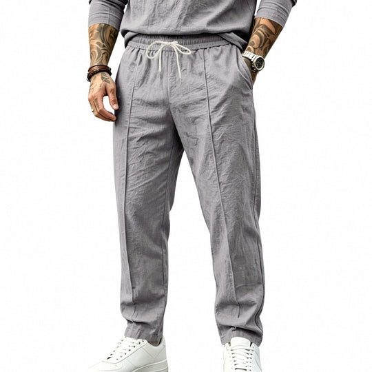 Herren Tapered-Freizeithose mit Tunnelzug, Bügelfalte und elastischem Saum Shop Nory