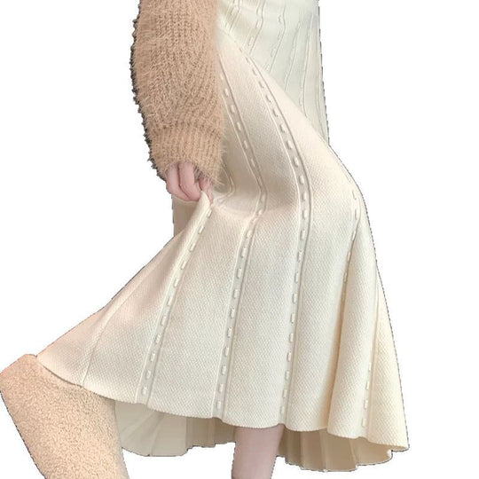 Damen Eleganter Plisseerock mit gehäkeltem Muster Shop Nory
