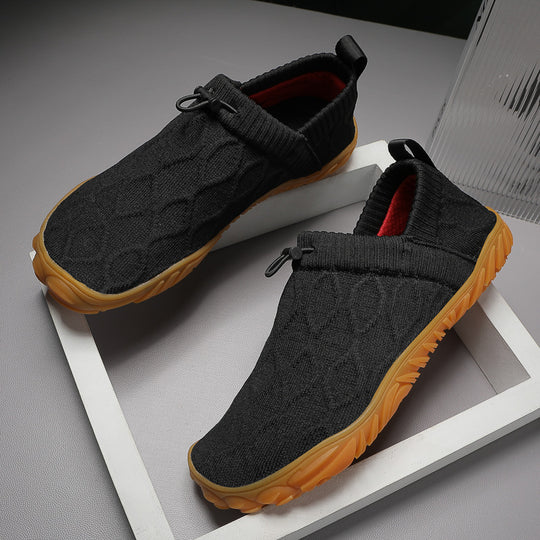 Herren gestrickte Slip-On Freizeitsneaker mit elastischem Schaft, Zuglasche und griffiger Gummisohle Shop Nory