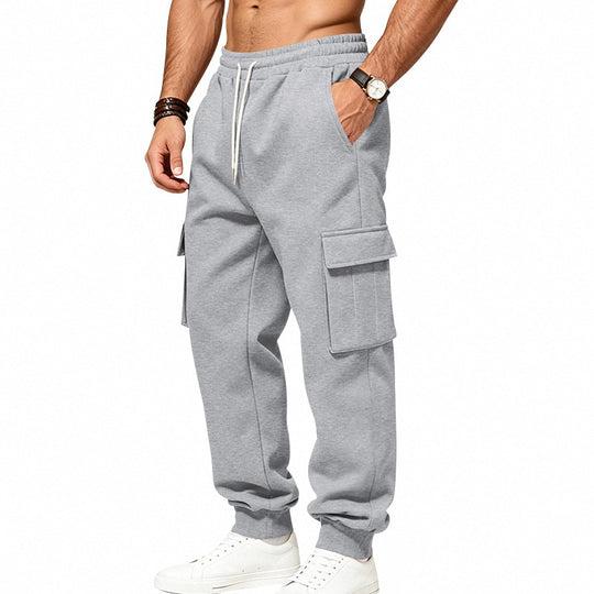 Herren locker geschnittene Cargo-Jogginghose mit elastischem Bund und großen Klappentaschen Shop Nory