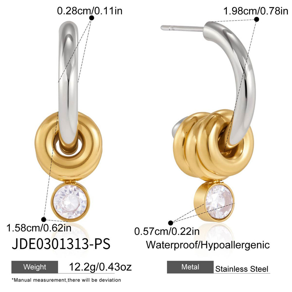 Damen Ohrhänger mit verspieltem Spiral-Design und funkelndem Kristall Shop Nory