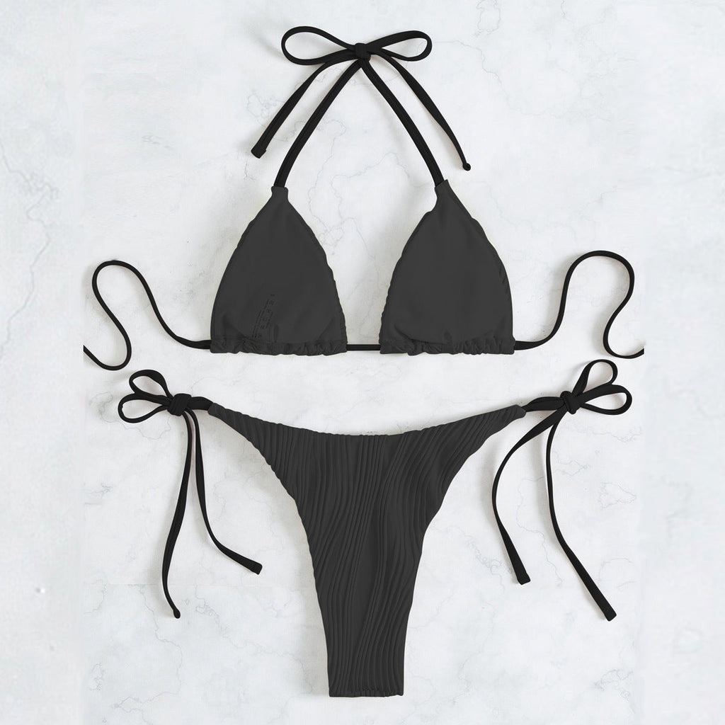 Damen Triangel-Bikini-Set mit eleganter Rüschendetail