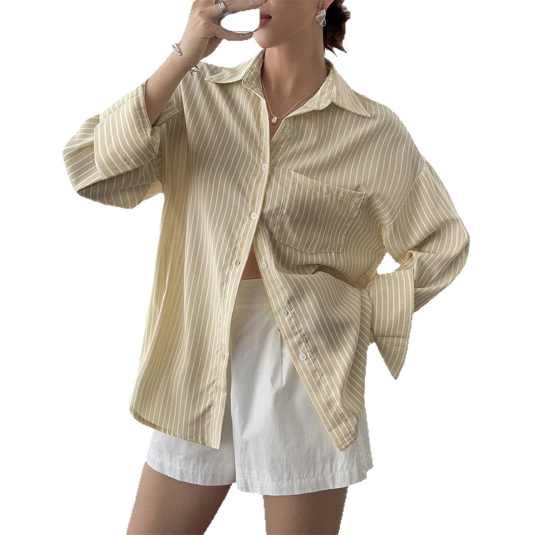 Damen nan oversized Hemdbluse mit kastigem Schnitt, Brusttasche und abgerundetem Saum Shop Nory