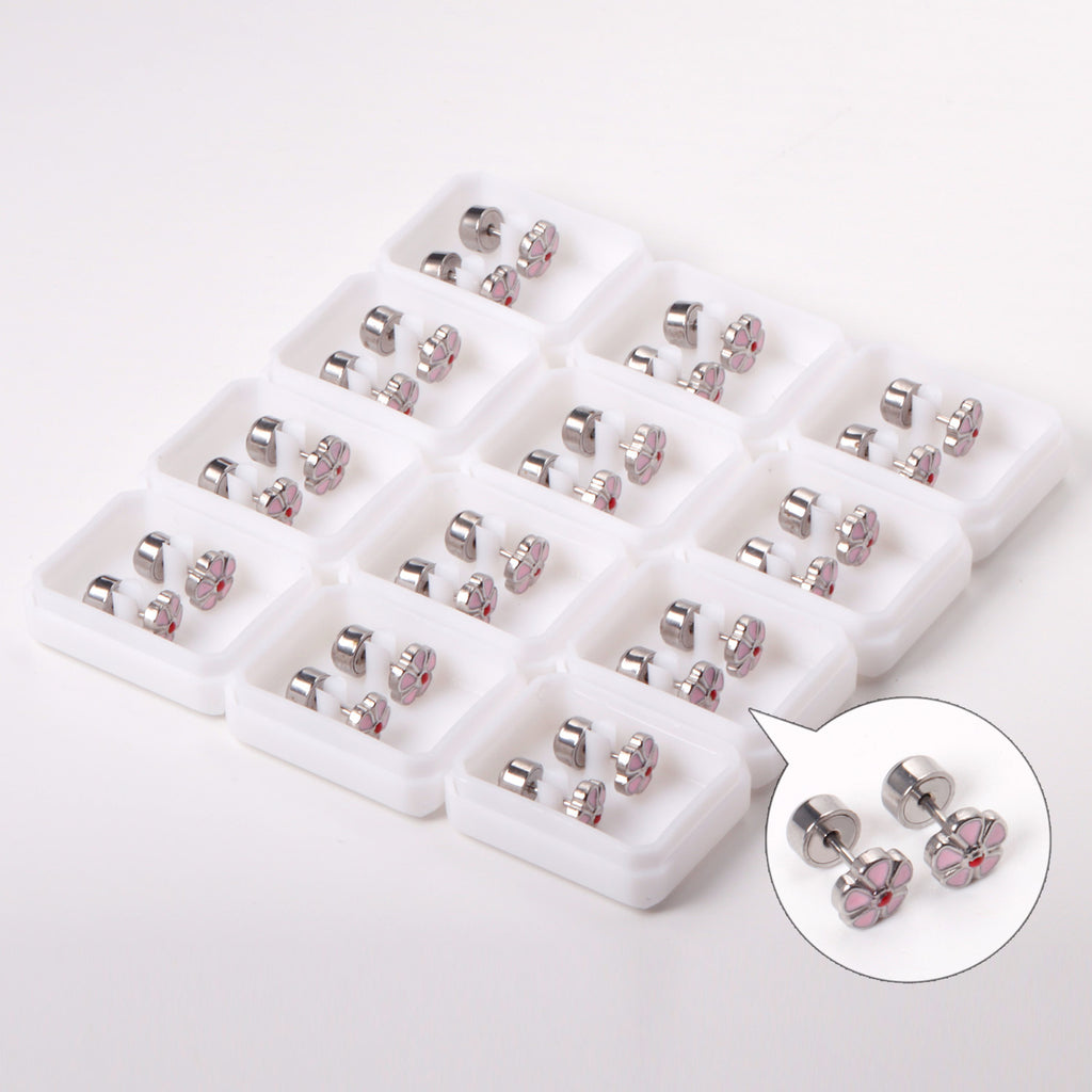 Damen Edelstahl Ohrstecker mit floralen Blumenmotiven und bunten Akzenten Shop Nory