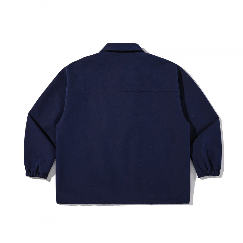Unisex Kastenförmige Utility-Hemdjacke mit Mehrfach-Pattentaschen und Druckknopfverschluss Shop Nory