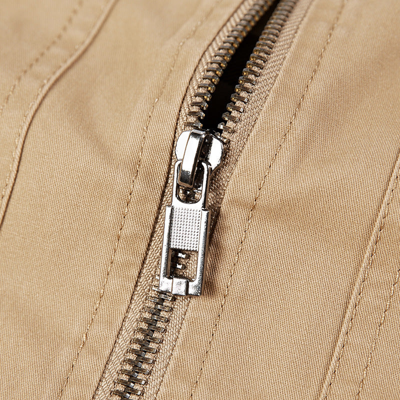 Herren leichte Canvas-Bomberjacke mit kariertem Innenfutter Shop Nory