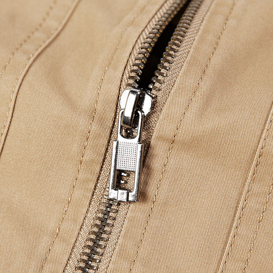 Herren leichte Canvas-Bomberjacke mit kariertem Innenfutter Shop Nory