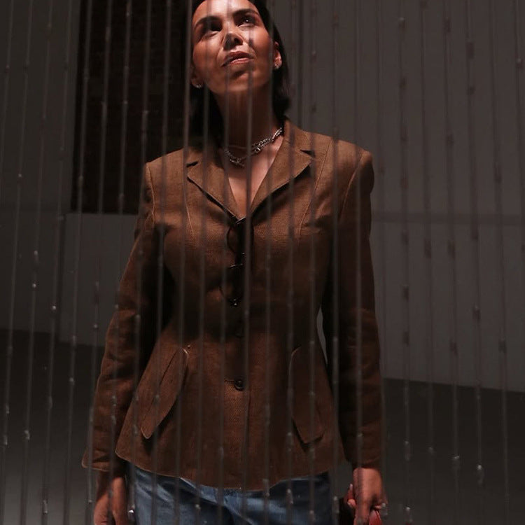 Damen Taillierter Cordblazer mit Schößchen und Pattentaschen Shop Nory