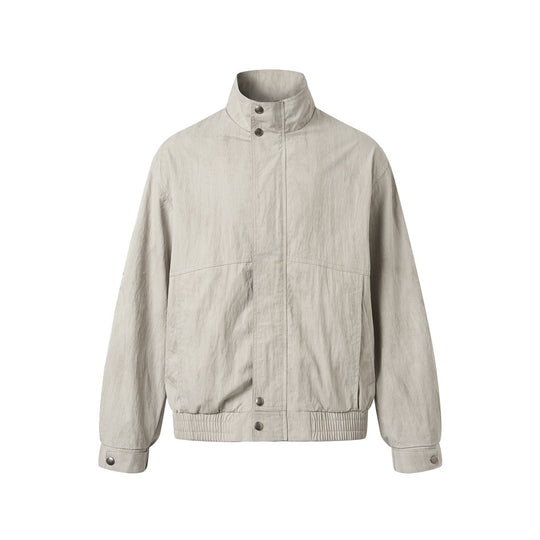 Unisex Kurzblouson im minimalistischen Workwear‑Look mit hohem Stehkragen und Druckknopfverschluss Shop Nory