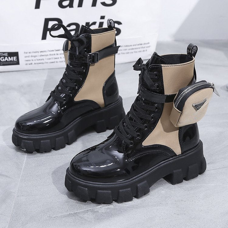 Damen High-Top Stiefel mit robustem Sohlendesign und praktischem Reißverschluss