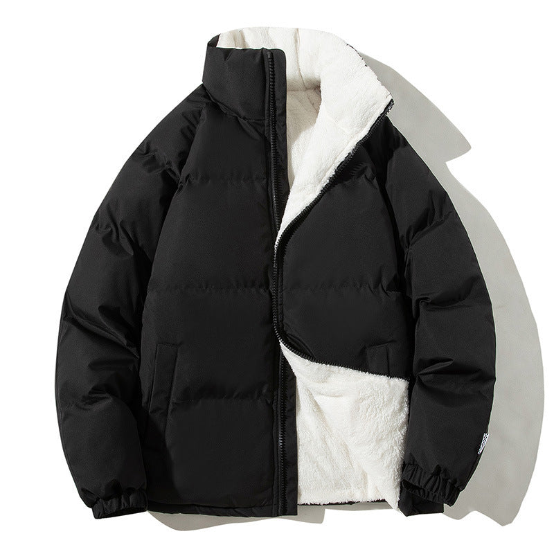 Damen Oversize-Pufferjacke mit Teddyfutter, Stehkragen und Eingrifftaschen Shop Nory