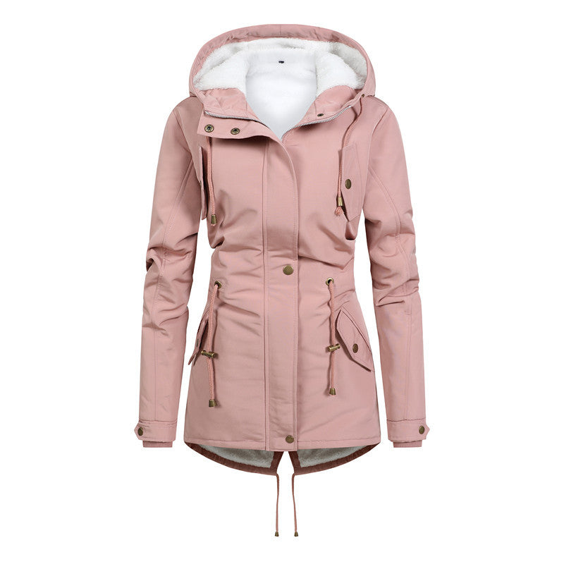 Damen Winddichter Parka mit Kuschelfutter, taillierter Silhouette und Tunnelzug Shop Nory