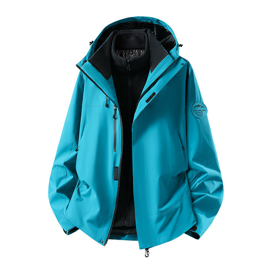 Herren zweilagige Softshell-Outdoorjacke mit herausnehmbarem Fleecefutter und verstellbarer Kapuze Shop Nory