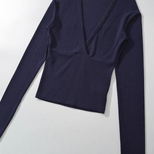 Damen Wickelshirt mit V-Ausschnitt und taillierter Teilungsnaht Shop Nory