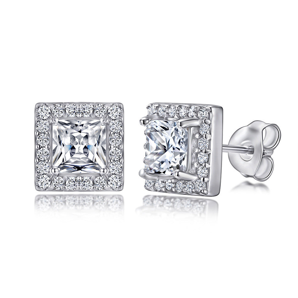 Damen Ohrringe mit quadratischem Zirkonia-Besatz Shop Nory