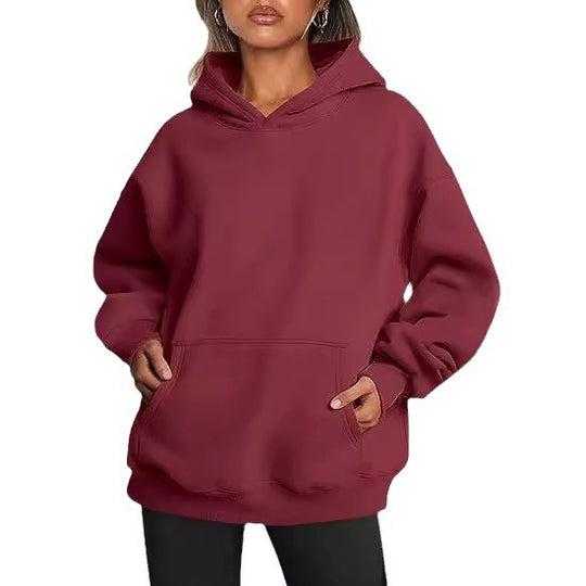 Damen nan Oversize Kapuzenpullover aus weicher Baumwollmischung mit Kängurutasche Shop Nory