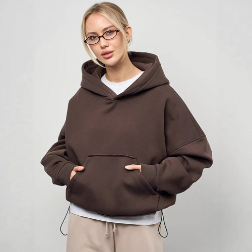 Damen lässiger Oversize-Hoodie mit Kängurutasche und weichem Innenfutter