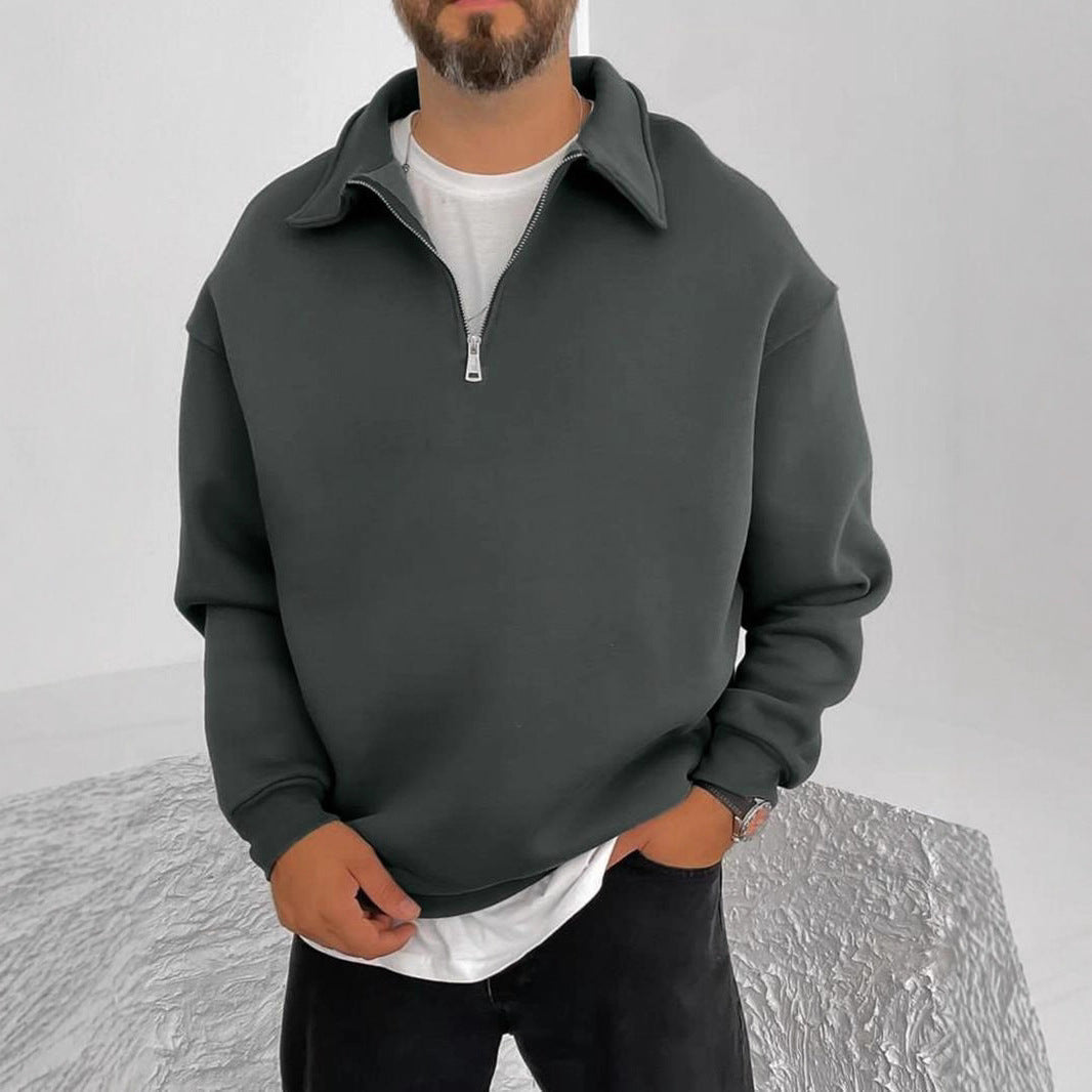 Herren Oversize Halbzip-Sweatshirt mit aufgestelltem Kragen Shop Nory