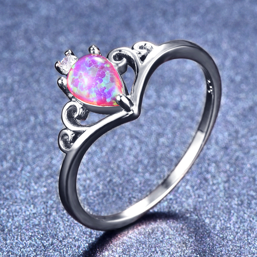 Damen Ring mit filigranem Design und schimmerndem Opal Shop Nory