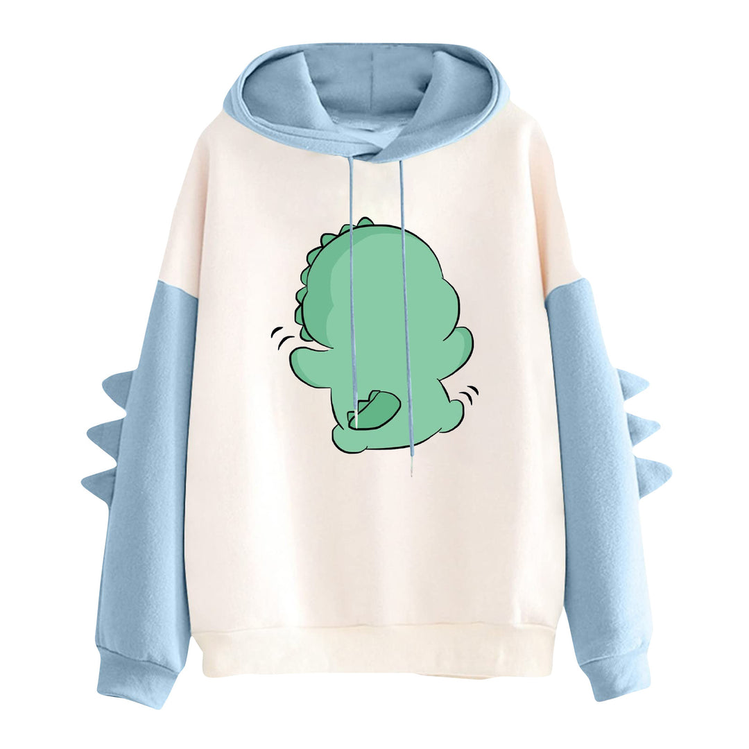 Damen nan Kapuzenpullover mit niedlichem Dinosaurierprint und dreidimensionalen Stacheln Shop Nory
