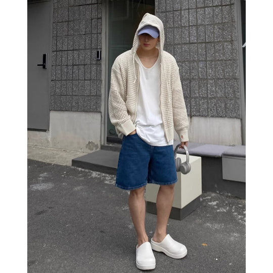 Herren Atmungsaktive Strickjacke mit Kapuze Shop Nory