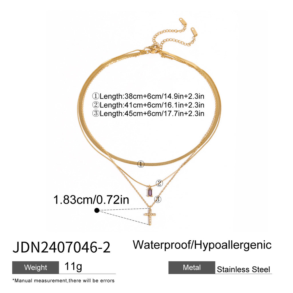 Damen Mehrlagige Halskette mit feinen goldenen Talismans und hypoallergenen Eigenschaften Shop Nory